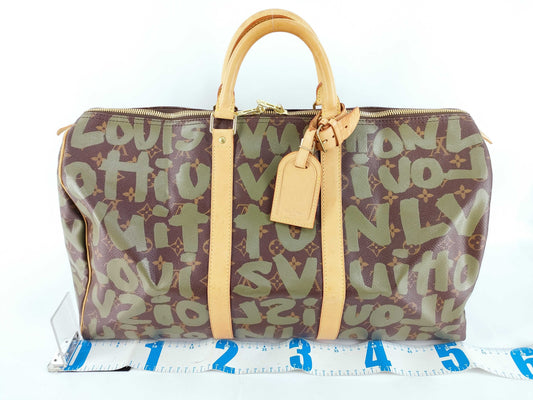 LOUIS VUITTON Monogram Louis Vuitton Monogram Keepall 50 Graffiti Boston Bag