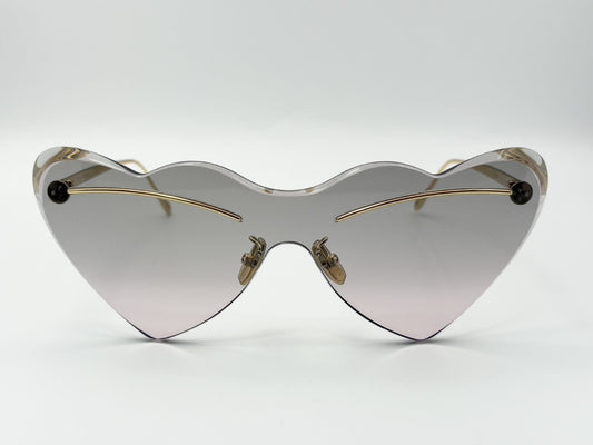 LOEWE LW40087U Heart 150□0-140 Gray x Pink Gradient Sunglasses with Cross Laura's Ibiza Leather Case