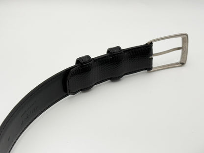 CELINE Lizard Embossed Leather Belt 85 Black Belt