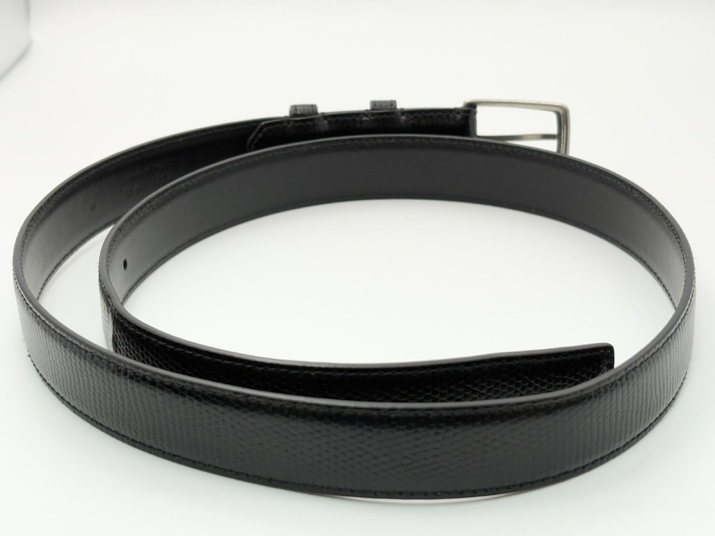 CELINE Lizard Embossed Leather Belt 85 Black Belt