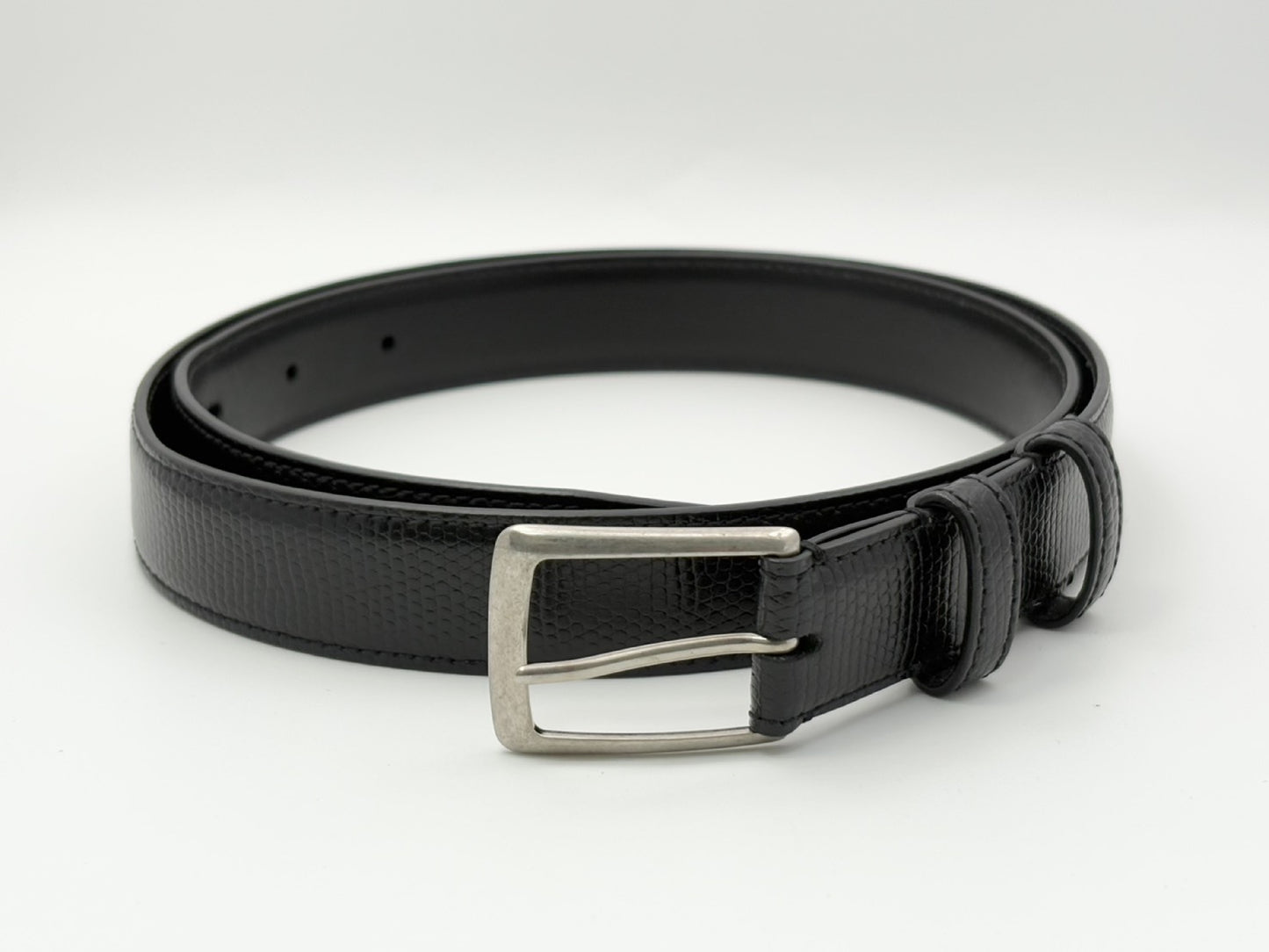 CELINE Lizard Embossed Leather Belt 85 Black Belt