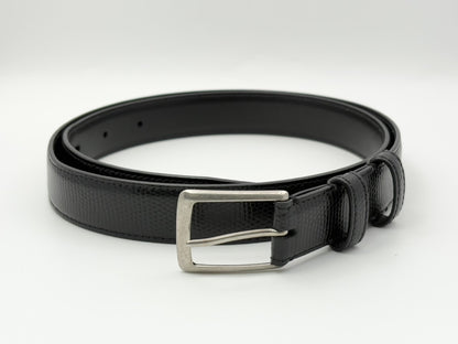 CELINE Lizard Embossed Leather Belt 85 Black Belt