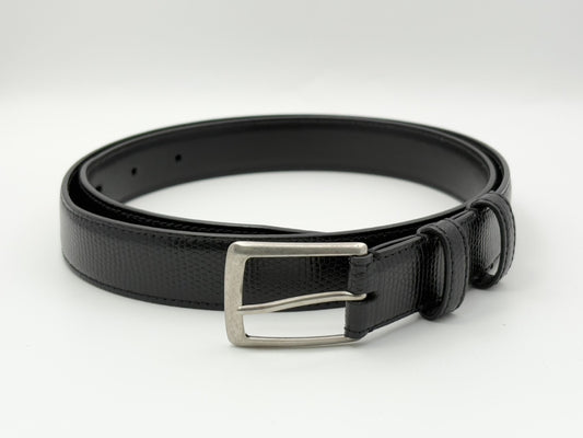 CELINE Lizard Embossed Leather Belt 85 Black Belt