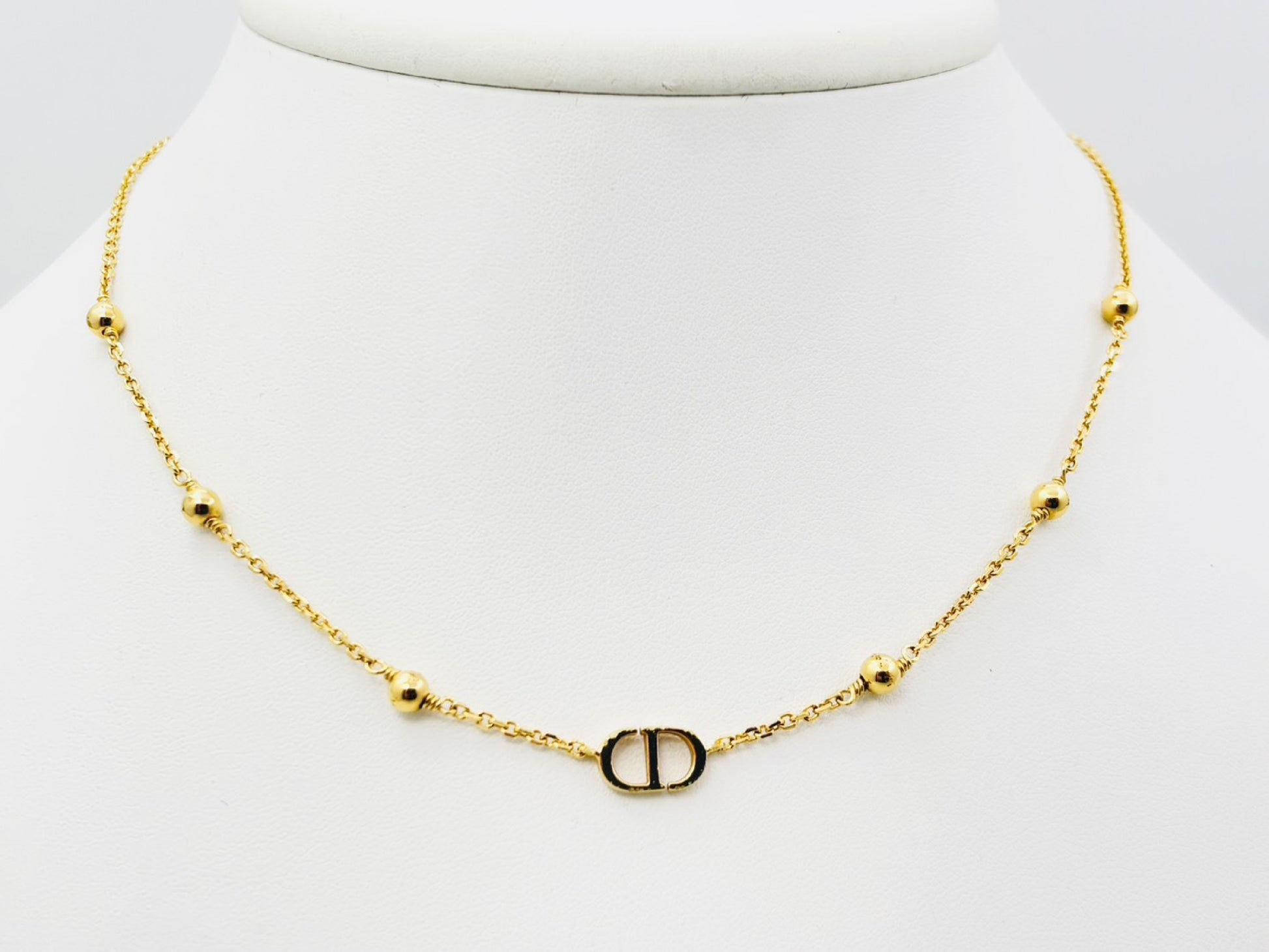 Dior Petit CD Petit CD Logo Ball Gold Necklace