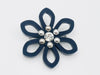 LOUIS VUITTON Vuitton Flower Rhinestone Resin Plastic Black LE0132 Brooch