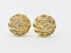 CHANEL Coco Mark Rhinestone Side Chain Round Earrings with Comments, Size 23