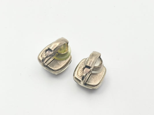 CHANEL Cocomark Square 06P Resin Purple Colored Stone Earrings