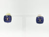 CHANEL Cocomark Square 06P Resin Purple Colored Stone Earrings