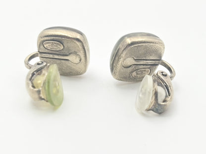 CHANEL Cocomark Square 06P Resin Purple Colored Stone Earrings