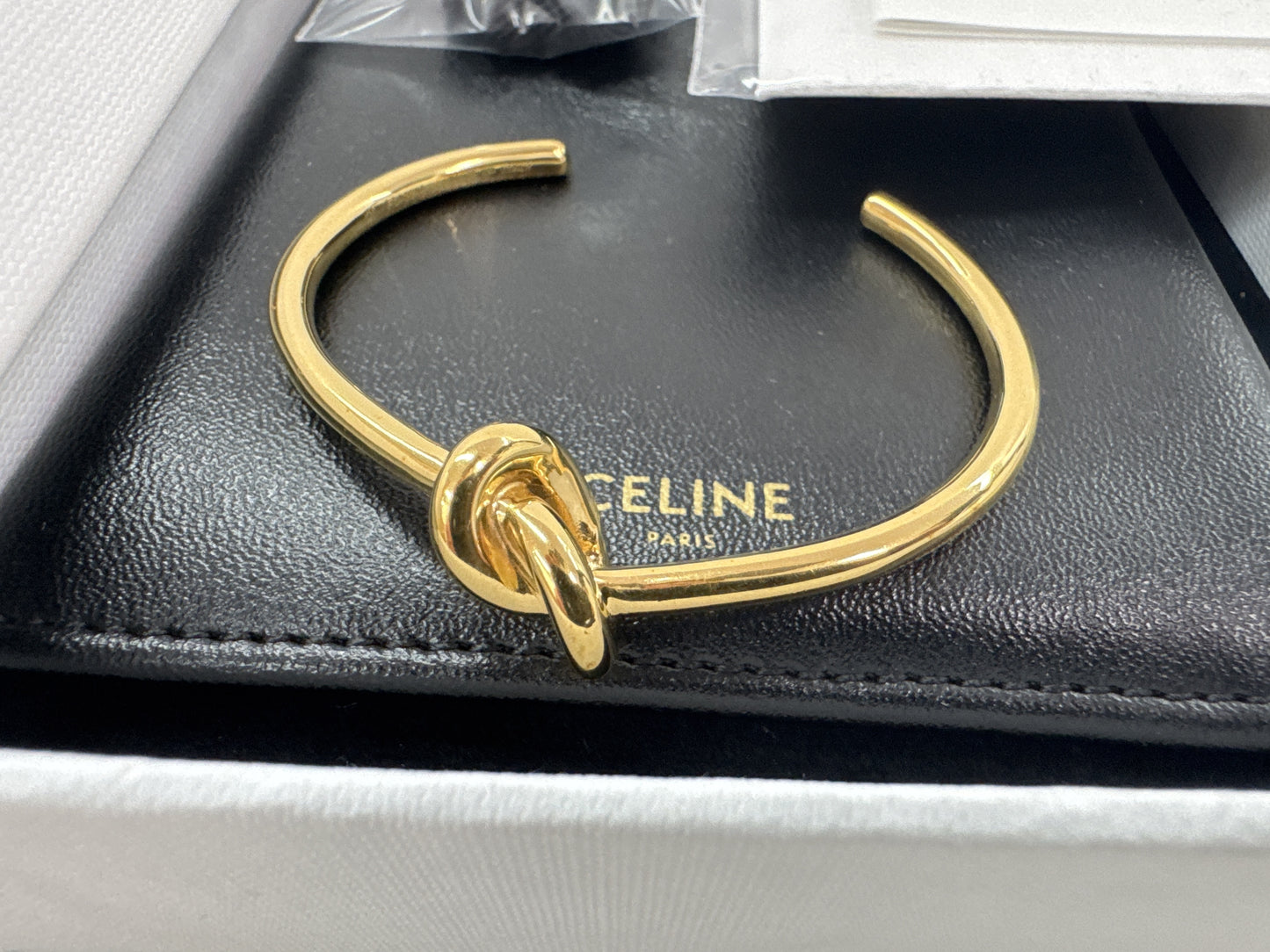 CELINE Knot Extra-Thin Gold Bracelet/Bangle with Box and Dust Bag