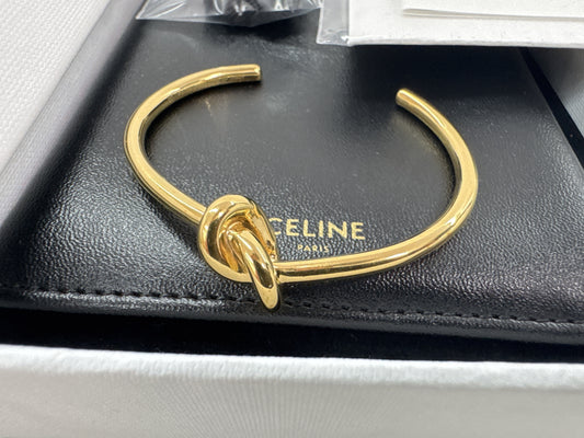 CELINE Knot Extra-Thin Gold Bracelet/Bangle with Box and Dust Bag