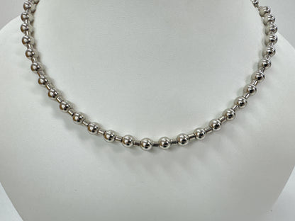 LOUIS VUITTON Vuitton Coreyer Escalator Ball Chain Silver Necklace