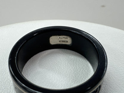 GUCCI Black Ceramic #17 WG 750/Metal 2.5g Ring 