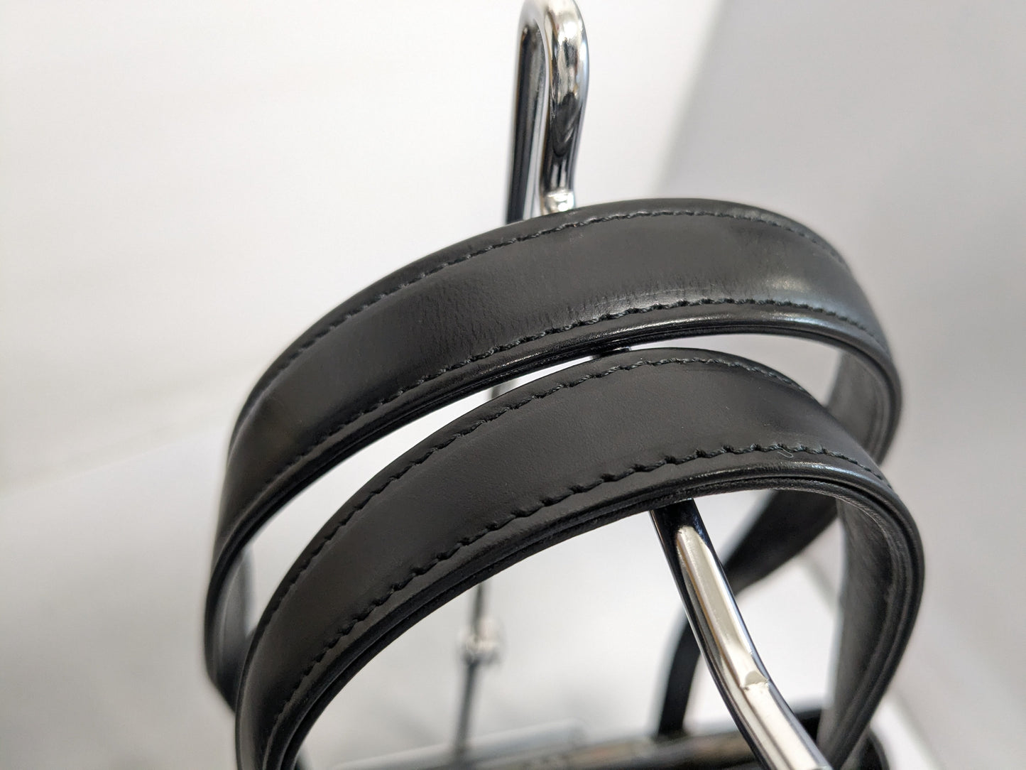 BURBERRY Leather Check Tote Bag