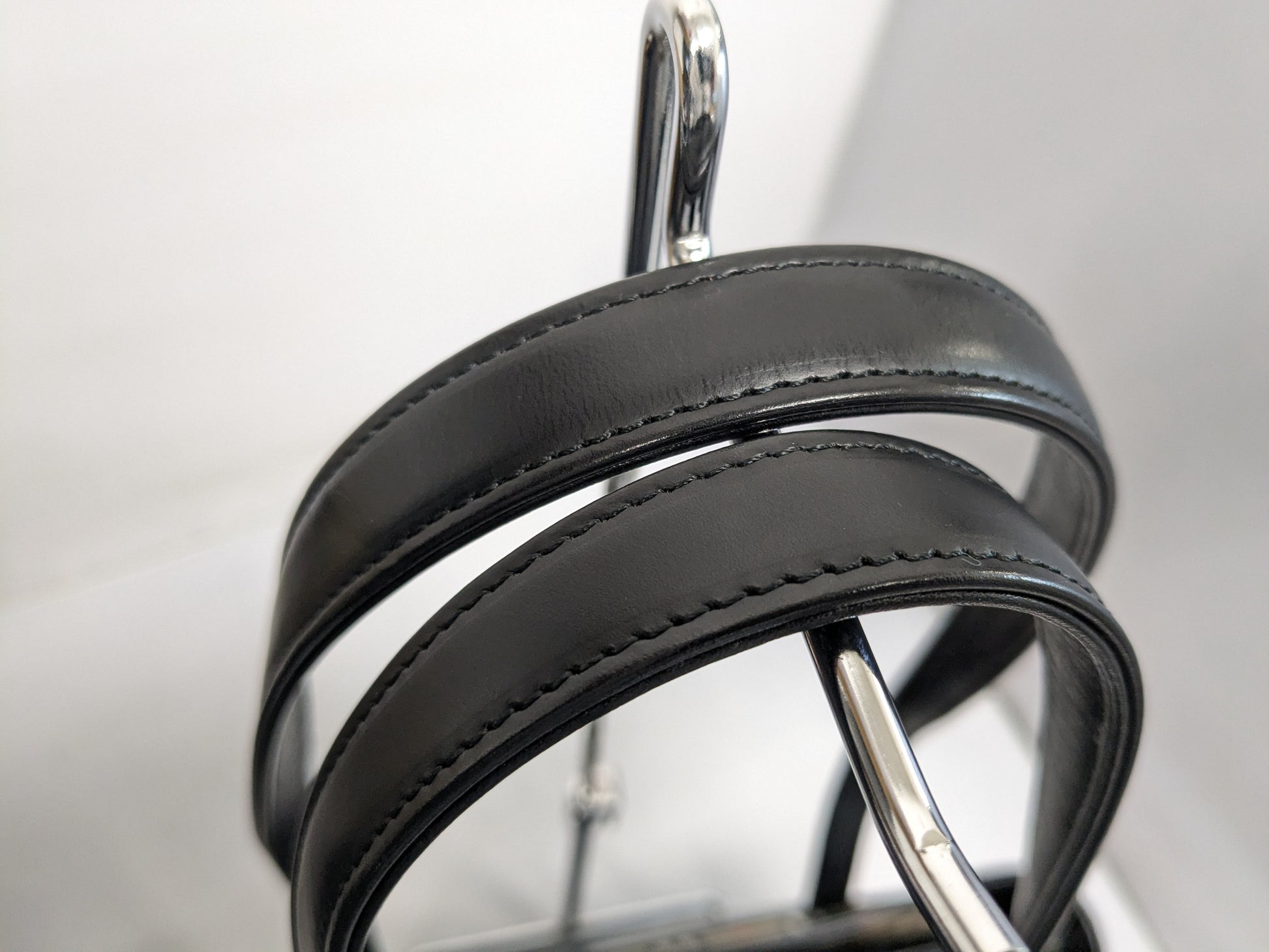 BURBERRY Leather Check Tote Bag