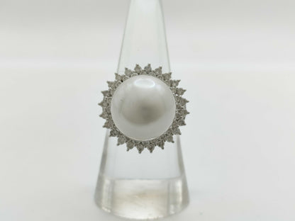 Pearl diameter approx. 13.5mm D1.14ct 750 12.1g ring 