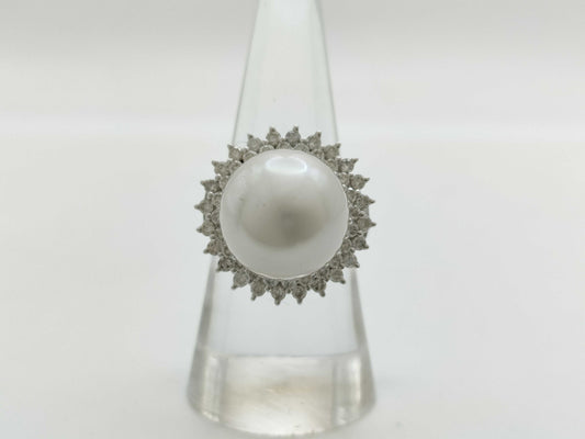 Pearl diameter approx. 13.5mm D1.14ct 750 12.1g ring 