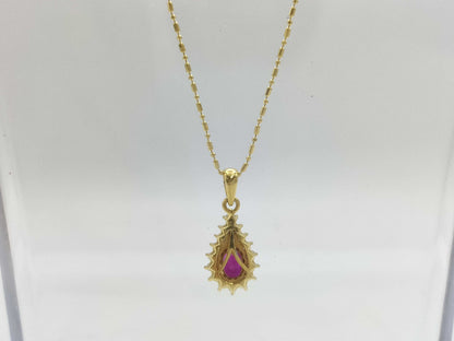 Colored Stone Diamond K18/750 3.8g Necklace 