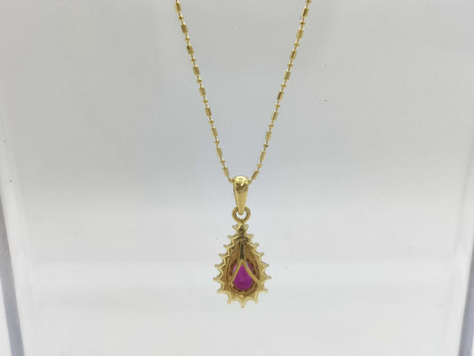 Colored Stone Diamond K18/750 3.8g Necklace 