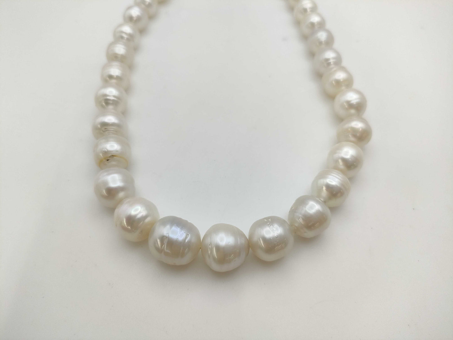 Semi-round pearl diameter approx. 10.1-14.2mm SV 92.3g Necklace 