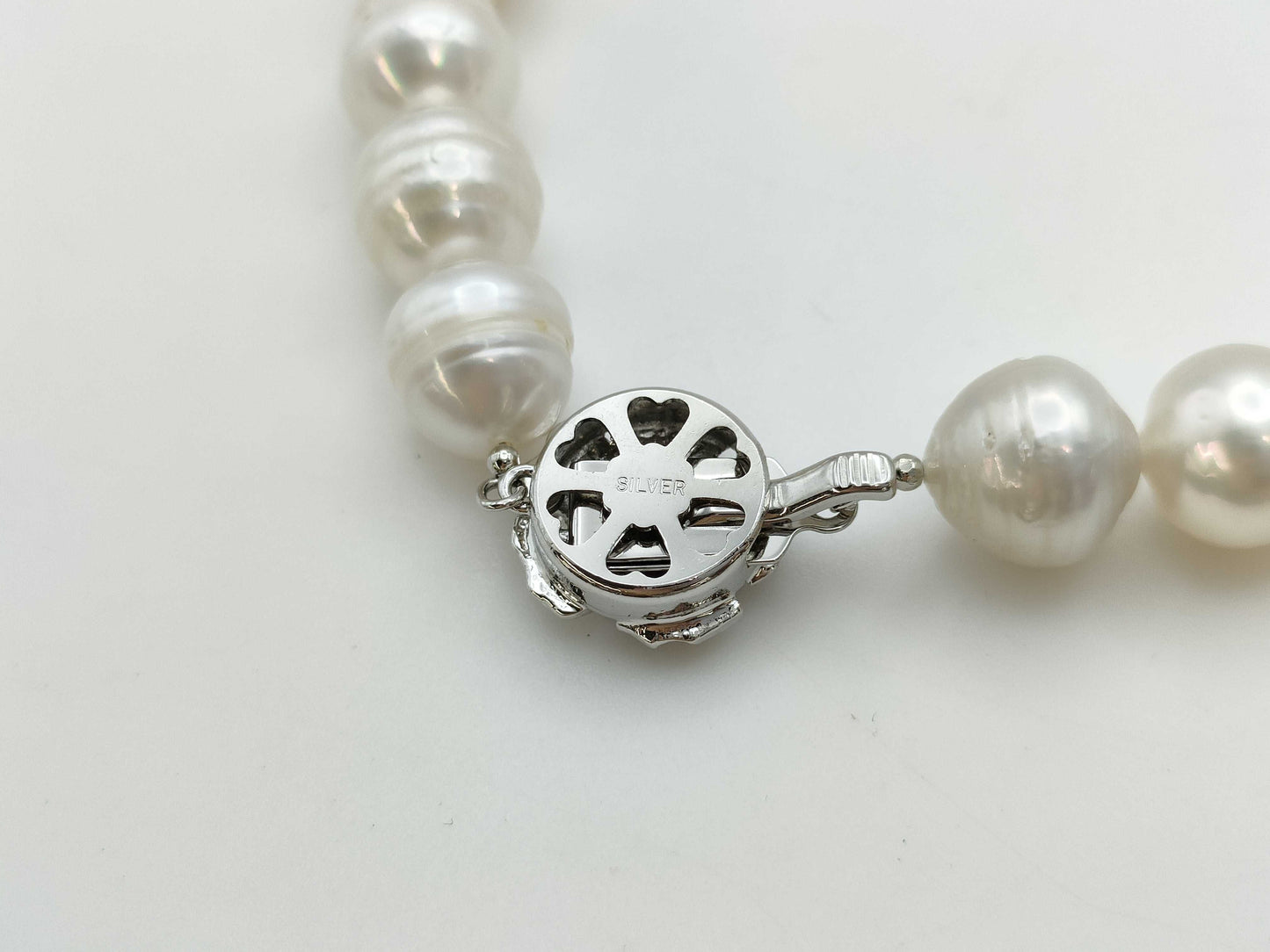 Semi-round pearl diameter approx. 10.1-14.2mm SV 92.3g Necklace 