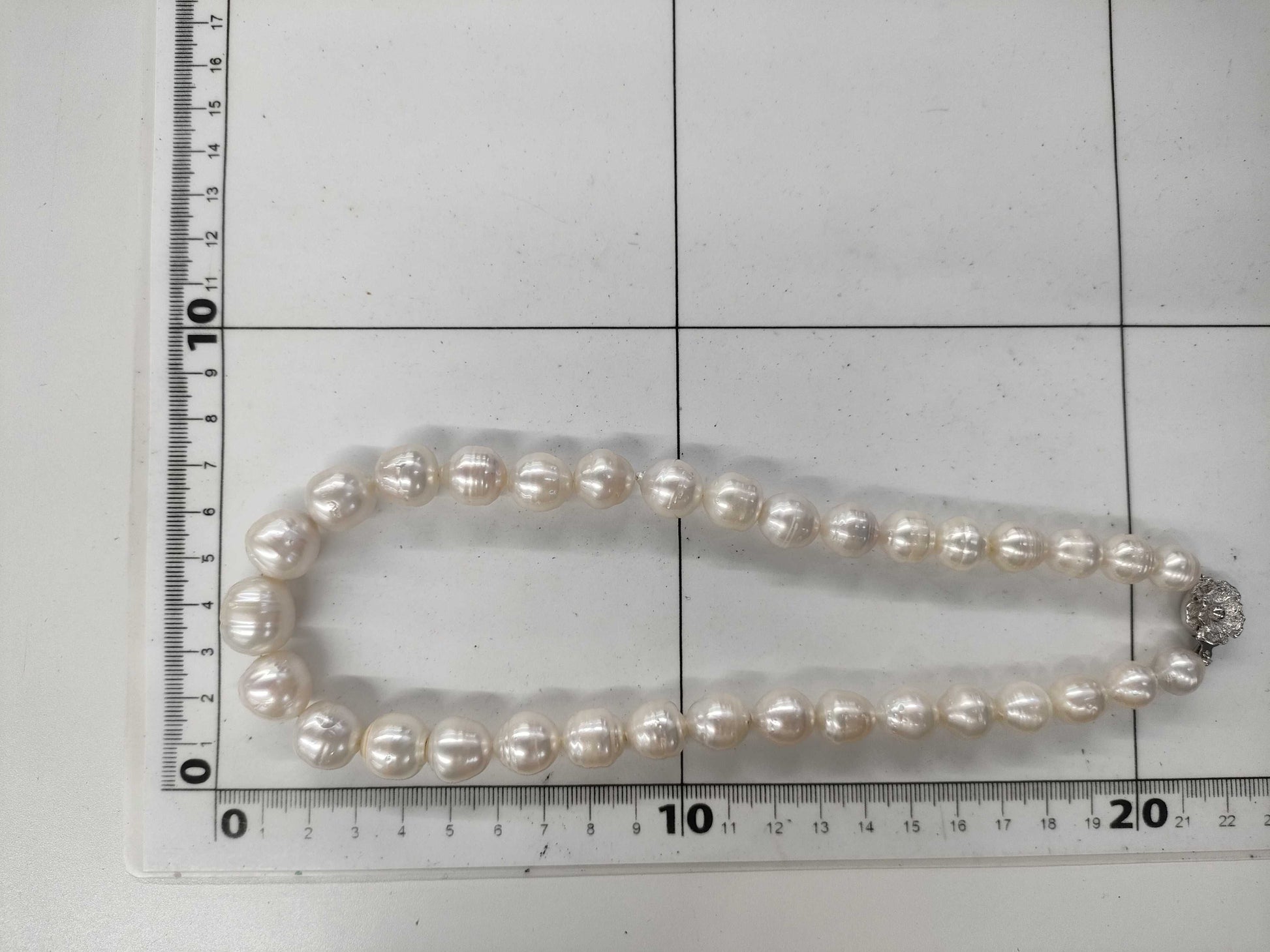 Semi-round pearl diameter approx. 10.1-14.2mm SV 92.3g Necklace 