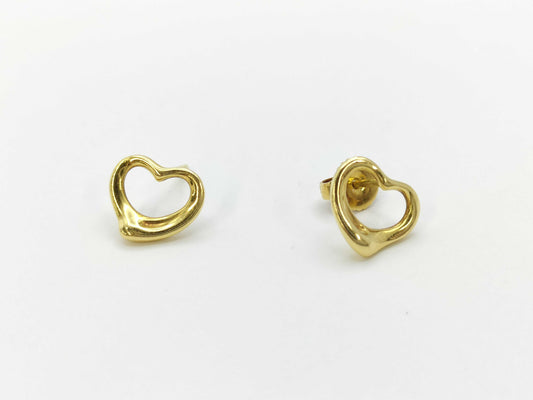 Tiffany&Co. Open Heart YG 750 2.1g Earrings 