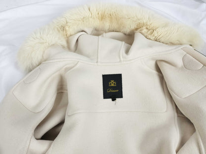 Drawer 6525-234-0380 Duffle Coat, Fox Fur, Ivory