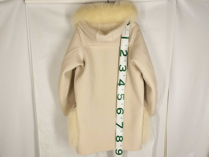 Drawer 6525-234-0380 Duffle Coat, Fox Fur, Ivory