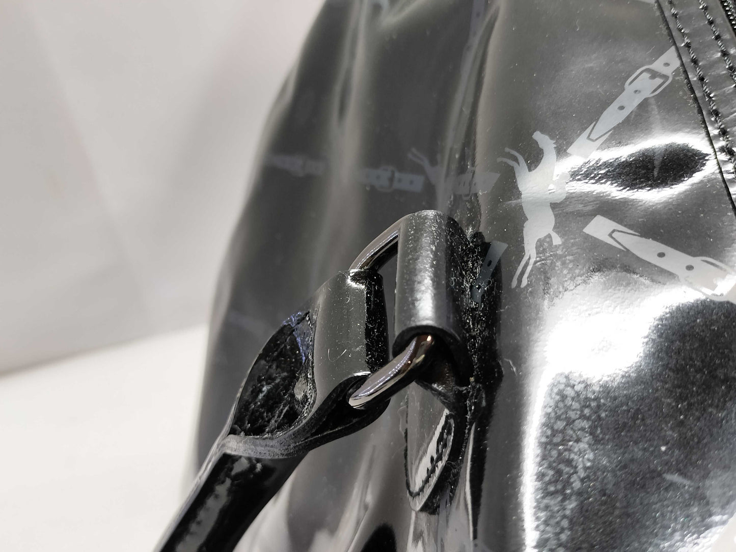 LONG CHAMP LONG CHAMP Enamel Boston Bag Black Boston Bag