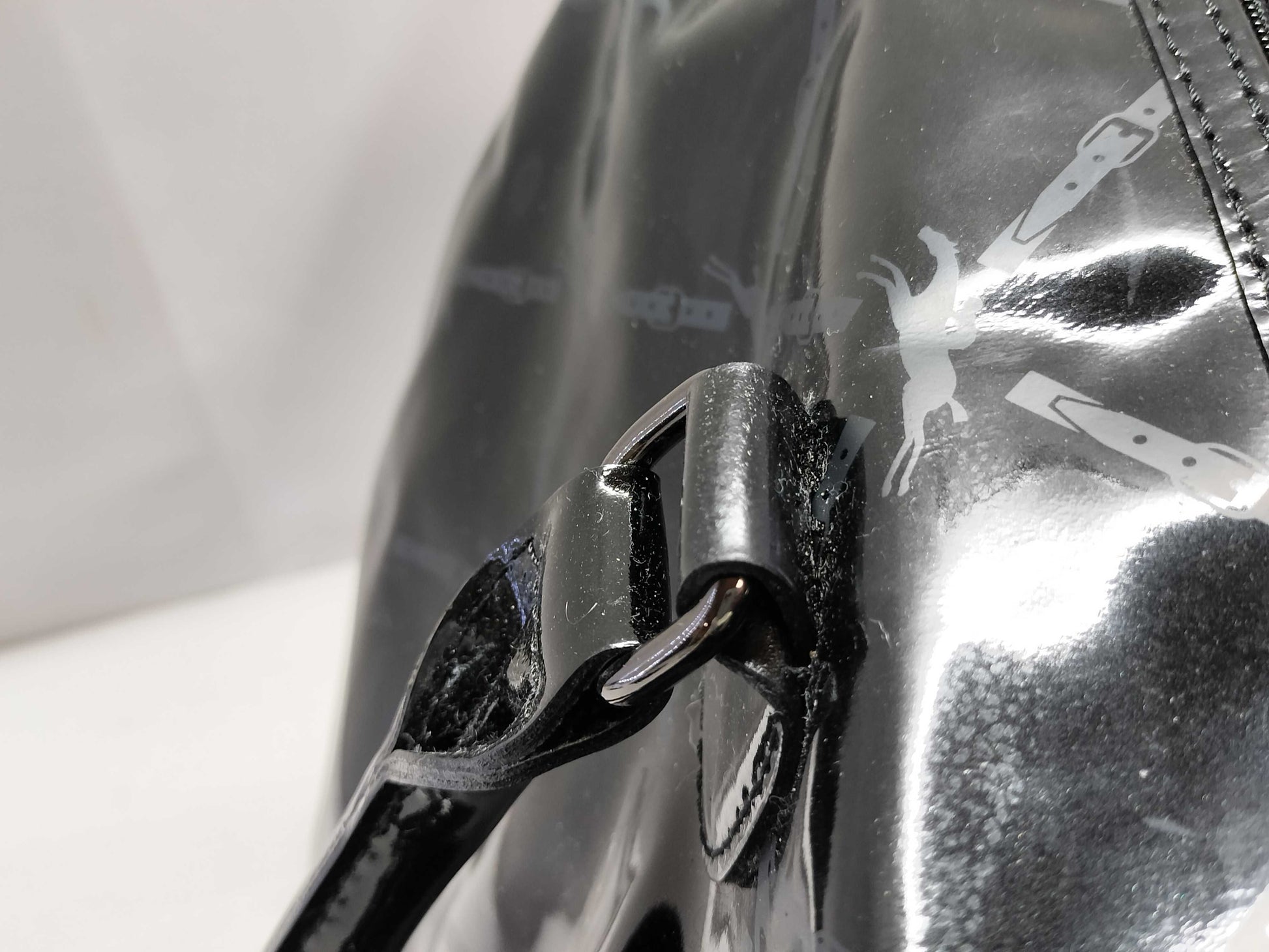 LONG CHAMP LONG CHAMP Enamel Boston Bag Black Boston Bag