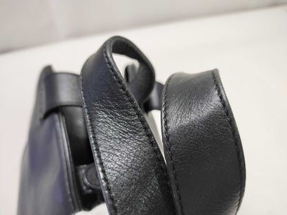 CELINE Celine Circle Logo Handbag Leather Black Handbag