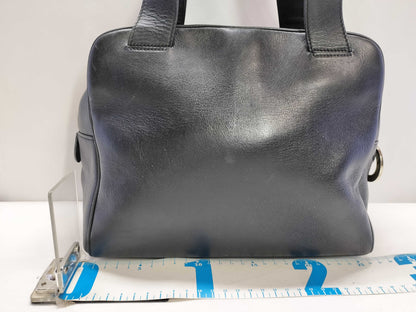 CELINE Celine Circle Logo Handbag Leather Black Handbag