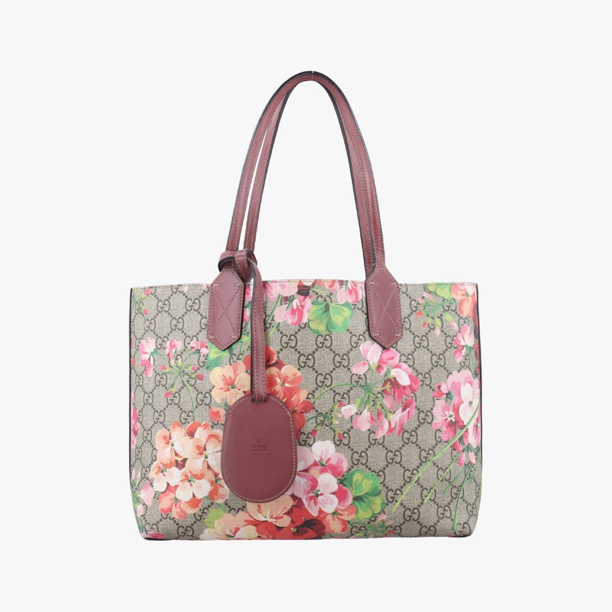 GUCCI GG Blooms Beige x Multicolor PVC Coated Canvas Handbag
