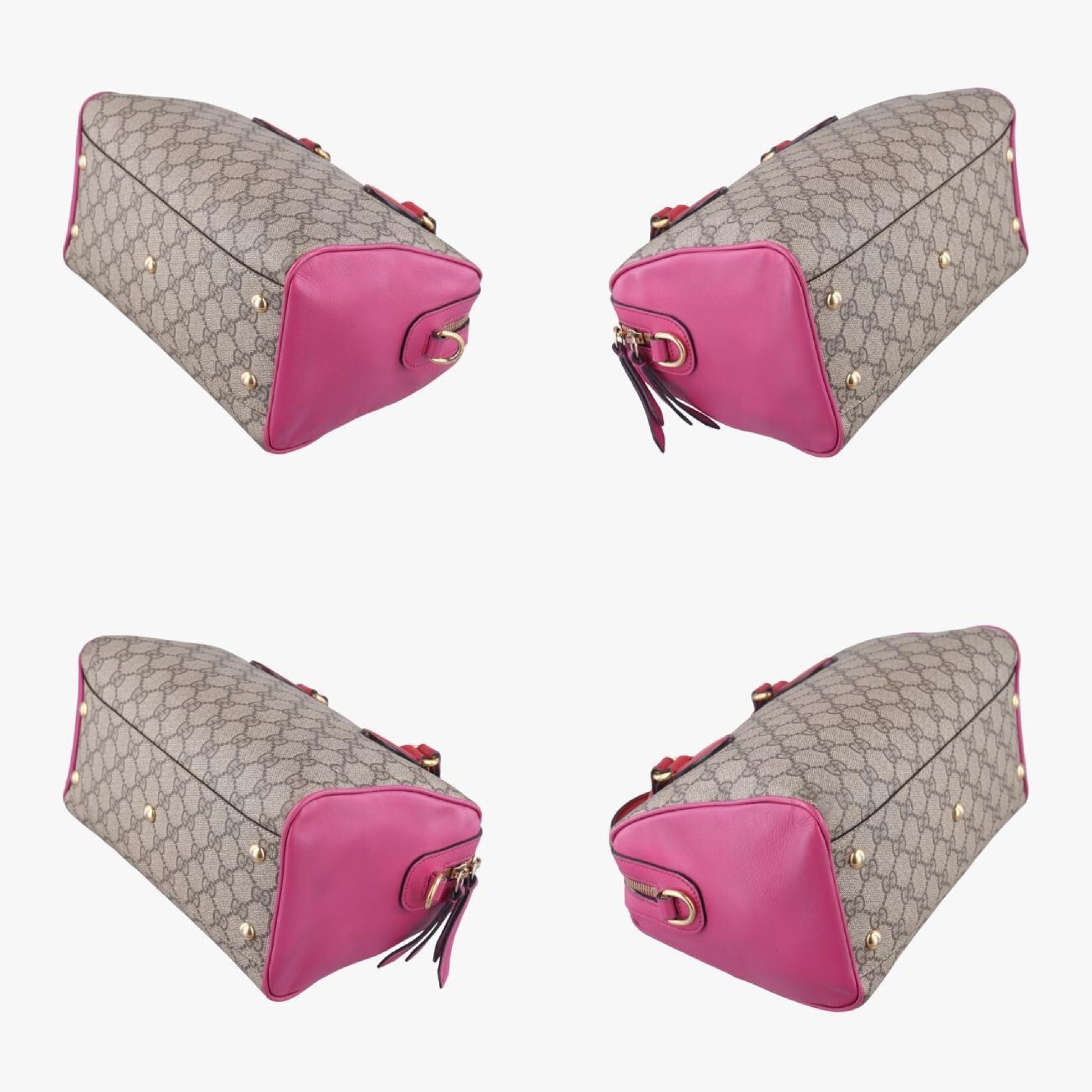 GUCCI GG Supreme Beige x Red x Pink PVC Coated Canvas x Leather 409529C019161041 Shoulder Bag