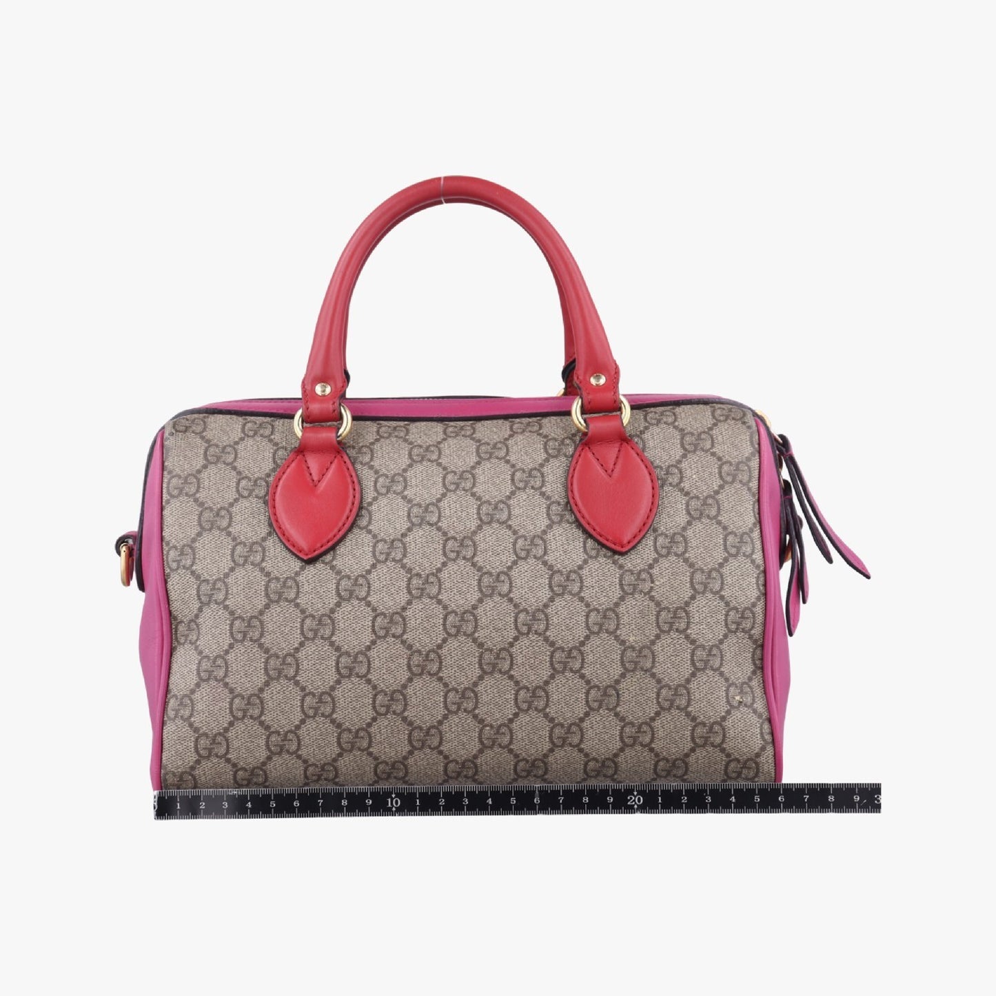 GUCCI GG Supreme Beige x Red x Pink PVC Coated Canvas x Leather 409529C019161041 Shoulder Bag