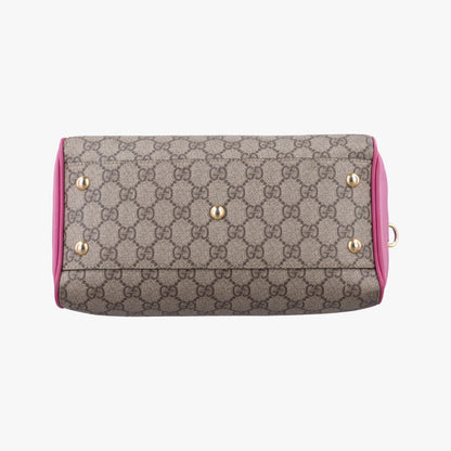 GUCCI GG Supreme Beige x Red x Pink PVC Coated Canvas x Leather 409529C019161041 Shoulder Bag