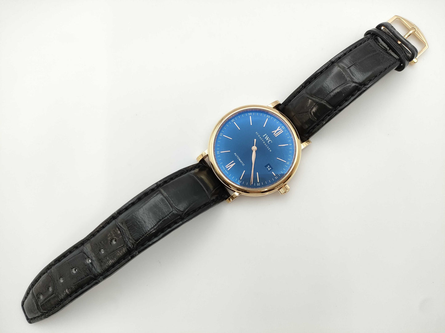 IWC Portofino IW356522 6311837 Automatic 18K Gold Blue Dial Men's Watch