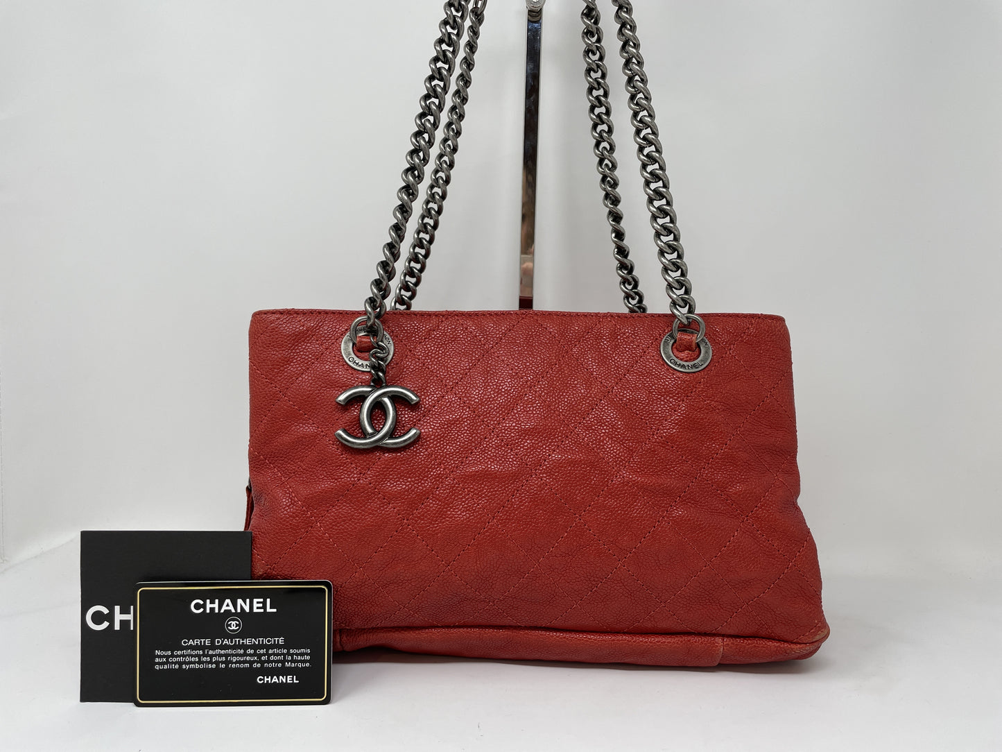 CHANEL CHANEL Tote Bag Matlasse Caviar Skin Cocomark Silver Fittings Tote Bag