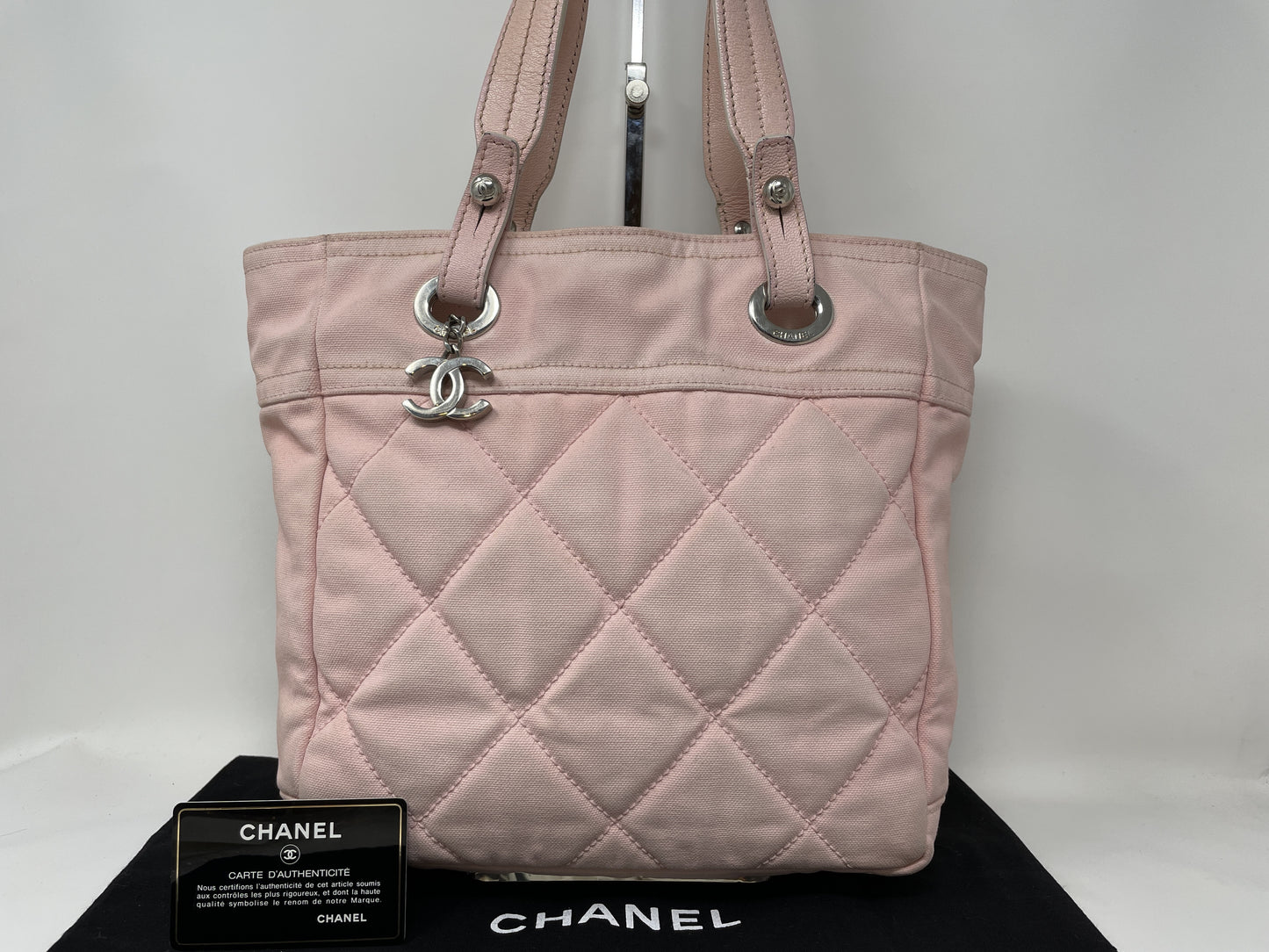 CHANEL CHANEL Tote Bag Paris Ritz Silver Fittings Cocomark Canvas Tote Bag