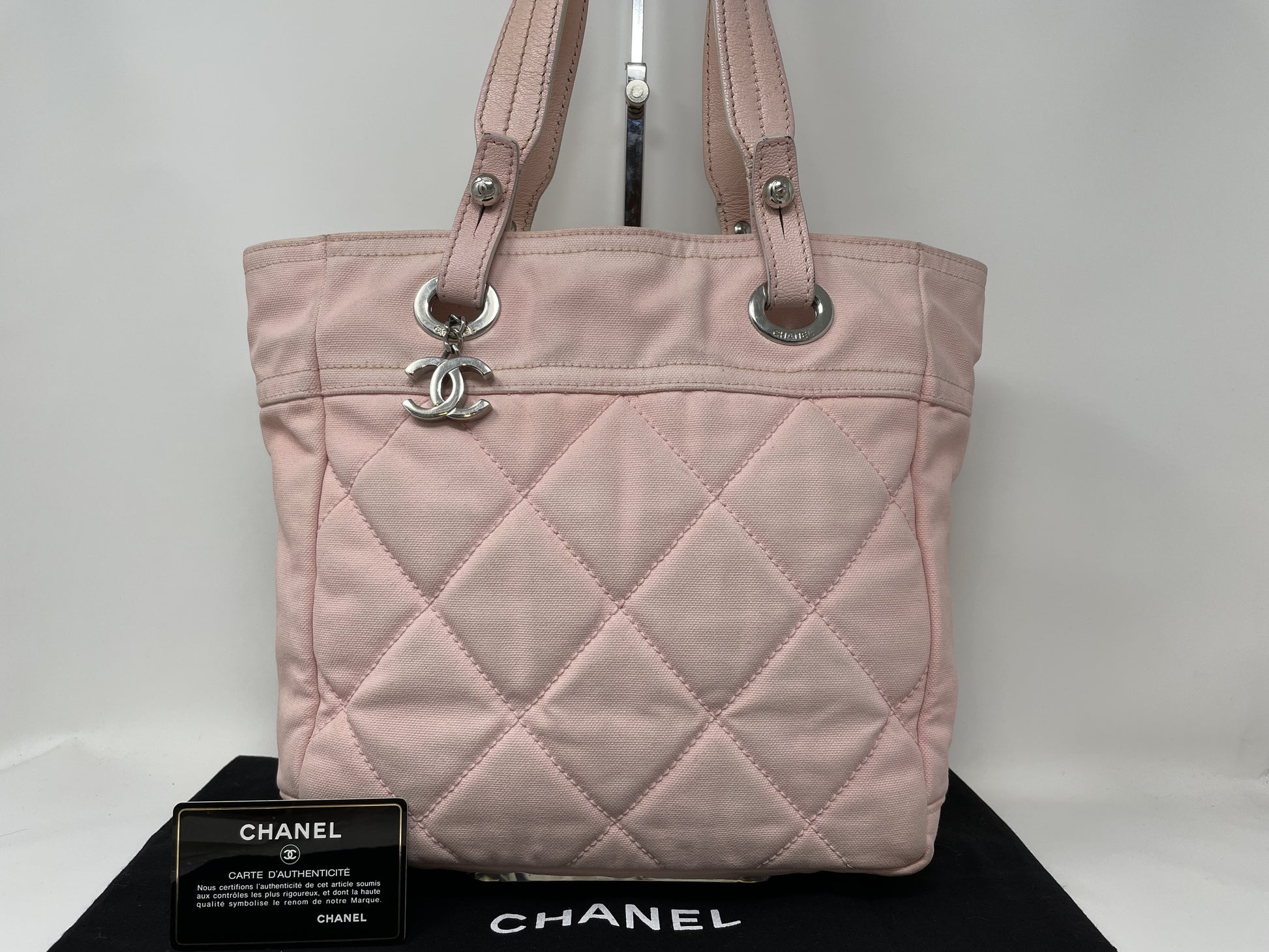 CHANEL CHANEL Tote Bag Paris Ritz Silver Fittings Cocomark Canvas Tote Bag
