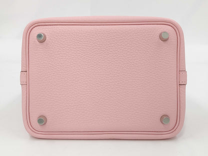 HERMES Picotin Lock PM Double Stamp Rose Sakura Handbag