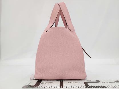 HERMES Picotin Lock PM Double Stamp Rose Sakura Handbag