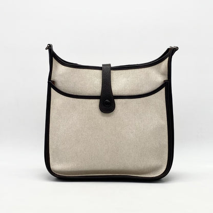HERMES Evelyn 2 Toile H Leather Shoulder Bag