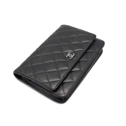 CHANEL Matelasse Coco Mark Lambskin Chain Wallet Shoulder Bag