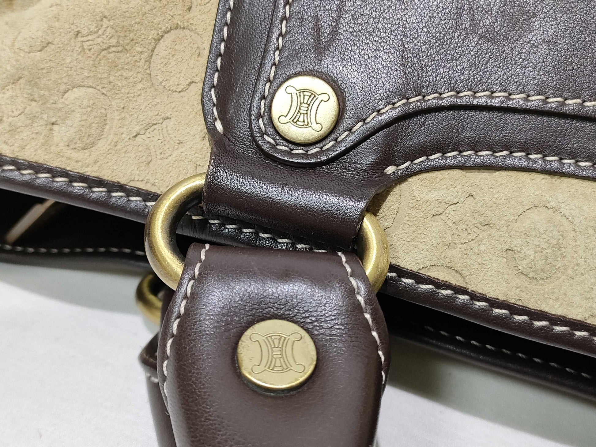 CELINE Celine Boogie Bag Handbag Suede C Macadam Print Handbag