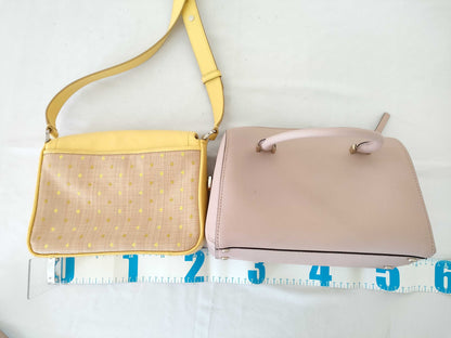 Kate Spade raffia shoulder bag in yellow / Kate Spade Cameron Street pink 2-way shoulder bag 
