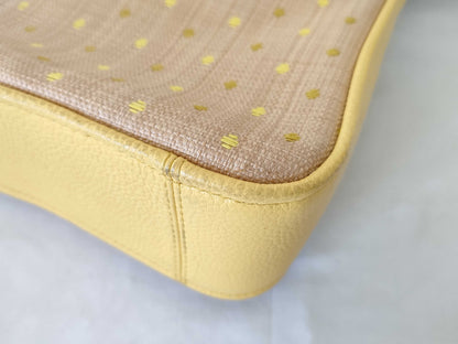 Kate Spade raffia shoulder bag in yellow / Kate Spade Cameron Street pink 2-way shoulder bag 