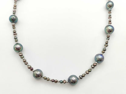 Semi-Round Pearl Necklace 3.0-7.6mm Diameter, 38.6g