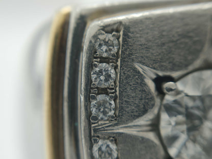 D1.02ct FD0.1ct Pt900/K18 47.2g Ring 
